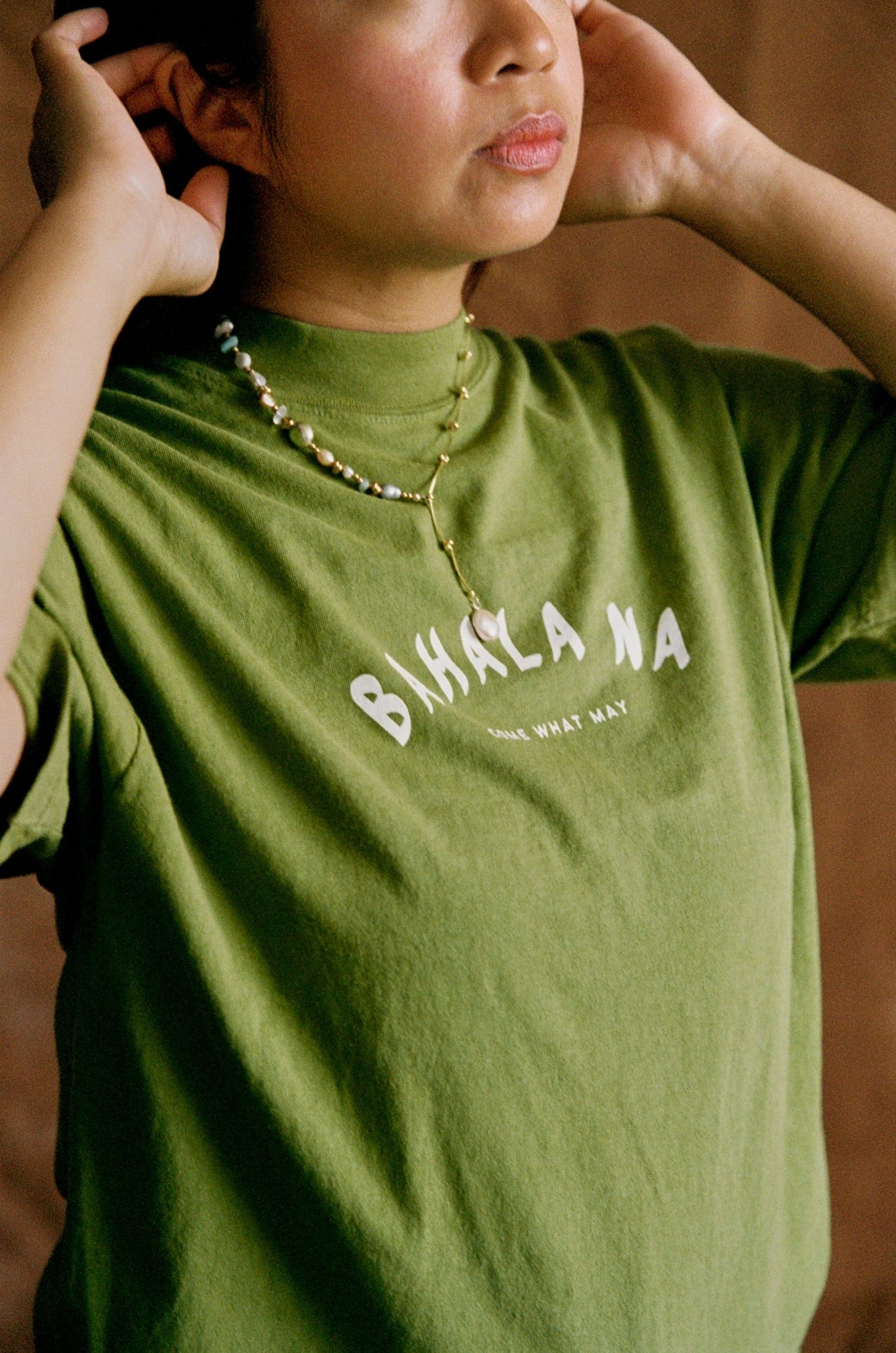 Bahala Na Mockneck Tee - Avocado