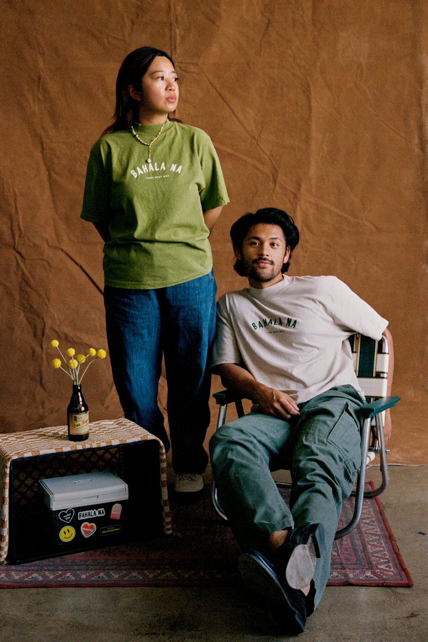 Bahala Na Mockneck Tee - Avocado